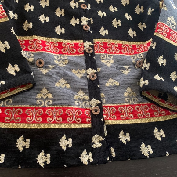 Vintage Womens Sag Harbor Tapestry Brocade Boho Blazer Jacket Colorful Sz 8 M - Picture 5 of 9